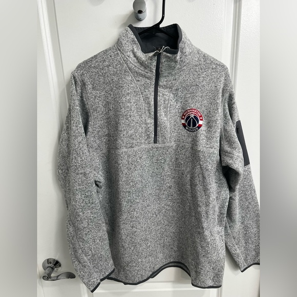 Heather Gray Fleece Washington Wizards Quarter-zip - Picture 2 of 3